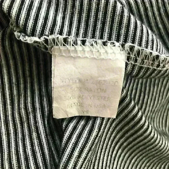 Madigan Dress Mini Striped V-Front Back Tie Belt Black  White - Picture 7 of 10